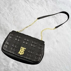 Borsa BURBERRY Lola pelle trapuntata catena tracolla nera autentica usata! - Foto 1 di 20