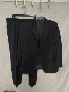 Canali Suit Men 44L Blue Italy Super 120 Wool Academia Career Pants 36X32 Luxe - Picture 1 of 20