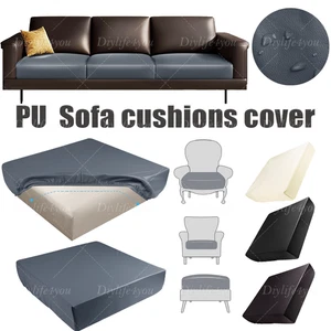 PU Leather Sofa Seat Slipcover Couch Cushion Cover Stretch Waterproof Protector - Picture 1 of 45