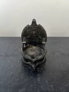 Vintage Indian Brass Bronze Goddess Worship Oil Lamp 14cm High - Picture 1 of 6