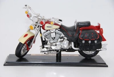 1980 Classic 1:18 Scale Motorcycle Plastic Detailed Classic Red Beige - Image 1 of 4