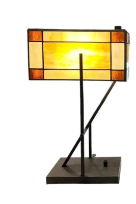 Dimond Lighting Fort William Tiffany Glass LED Table Lamp Matte Black Rectangle - Image 1 of 4