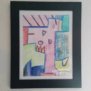 ANTONIO AVITIA PENCIL DRAWING ON PAPER ABSTRACT IMPRESSIONISM OREGON ARTIST - Picture 1 of 5