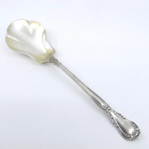CHANTILLY by GORHAM Sterling Silver Oversized Salad Serving Spoon Monogrammed Cover