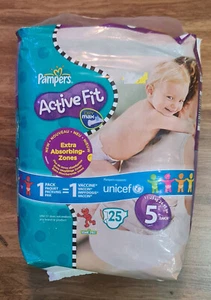 Vintage 2012 PAMPERS Active Fit SESAME STREET 5 Junior 25 nappies 11-25 Kgs NEW - Picture 1 of 6
