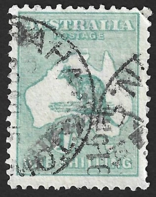 Austrália 1915 Canguru 1sh verde azul usado SG 28 £45 - Imagem 1 de 2