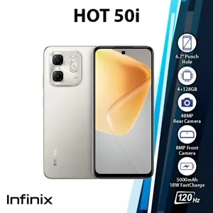 Infinix Hot 50i Android Mobile Phone (Grey/4GB+128GB/Dual SIM/Unlocked/NEW) - Foto 1 di 6