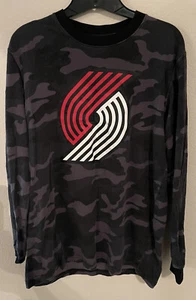 Portland Trail Blazers Shirt Men’s Sz Med Camo Gray Long Sleeve New Era - Picture 1 of 3