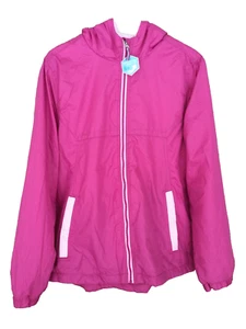 Whales Tail Girls Pink Jacket Hooded Size Large Water & Wind Zip Fall School NEW - Picture 1 of 10