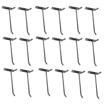 6" Slatwall Hook Panel Display Hooks, 1/4" Thickness Metal, Chrome - PACK 24 - Image 1 of 4