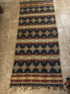 Southwest Schal 80x36 blau, hellbraun, Rost Mix - Bild 1 von 7