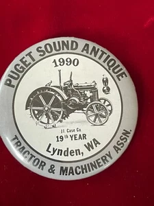 Puget Sound Antique Tractor Machinery Association 1990 19th Year Pinback Button - Picture 1 of 2