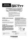 Bedienungsanleitung-Operating Instructions für Pioneer GR-777 