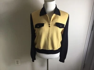 st john collection Strickjacke gelb/schwarz Reißverschluss vorne Gr- M - Bild 1 von 8