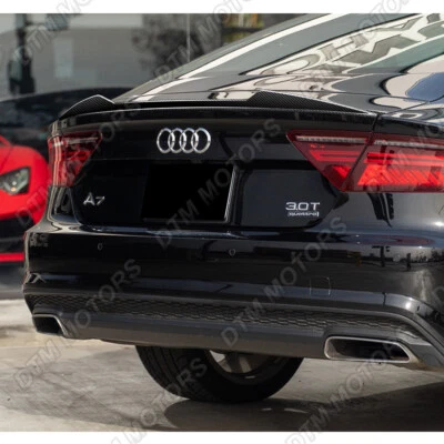 For 12 13 14 15 16 17 18 Audi A7 S7 RS7 Carbon Fiber V-Style Rear Trunk Spoiler - Image 1 of 4