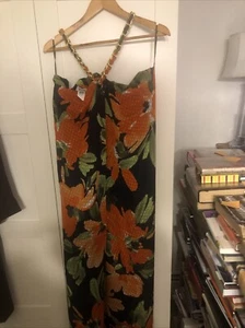 MOSCHINO Aeffe Maxi 70% Silk/30% Rayon Dress, Size US 12 - Picture 1 of 3