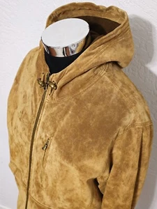 Territory Ahead Lederjacke Kapuze Wildleder Mantel Thermo gefüttert XL 90s Vintage OG - Bild 1 von 18