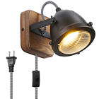 Rustic Farmhouse Wall Lamp  Adjustable Angle Spotlight Wall Sconce Plug In Cord