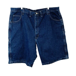 Wrangler Carpenter Shorts Men 46 Blue 100% Cotton Inseam 9" Casual Utility Y2K - Picture 1 of 7