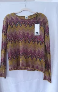 Missoni BNWT colourful Knit top Long Sleeve Multicoloured Zig Zag Y2K ,UK12 - Picture 1 of 6