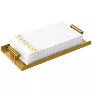 Napkin Holder For Bathroom Guest Towel Holder Tray For Bathroom Gold Guest Napki - Picture 1 of 6