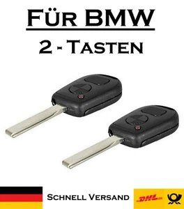 2x Autoschlüssel Gehäuse für BMW - Ersatz 2 Tasten PKW Funk Fernbedienung KS02 - Picture 1 of 5