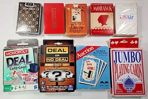 Lote Baraja Juegos de Cartas Monopoly Poker Oferta Sin Oferta Pinochle USAir Caesars - Imagen 1 de 12