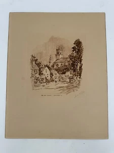 Vintage Etching Signed By Hubert G. Ripley The Two Towers 1920’s Nantucket USA - Picture 1 of 6