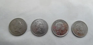 1992-2001 GREAT BRITAIN (10) TEN PENCE and 2006 CANADA 25 CENTS-Set of 4 COINS - Picture 1 of 2