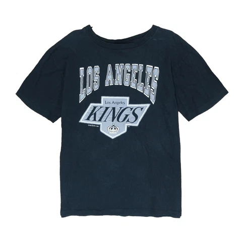 Vintage Los Angeles Kings T-Shirt Size Large Black 1990 90s NHL Cover