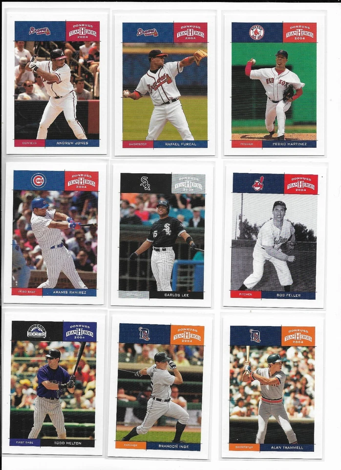 2004 Donruss Team Heroes Pick-A-Card Pedro Feller Cebrera Clemente Gwynn Musial - Image 1 of 4