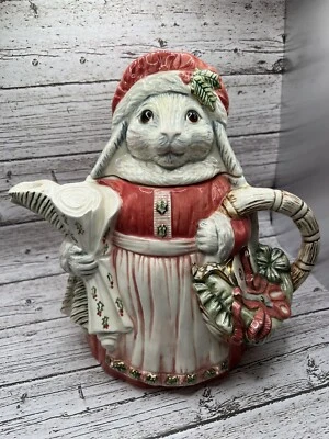 Vintage Bunny Tea Pot Cottagecore Easter Spring - Image 1 of 4