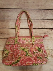 BOLSO DE MANO VERA BRADLEY PÉTALO ROSA BETSY VERDE AMARILLO - Imagen 1 de 7