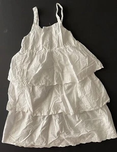 H&M Dress Girls 7 White Lace Anglaise Ruffled Sundress Stretch Back - Picture 1 of 5