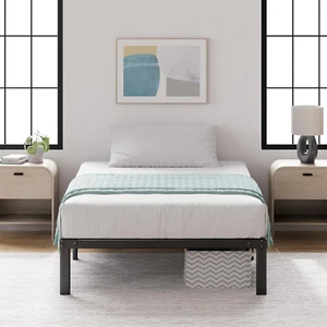Yelena 14 Inch Metal Platform Bed Frame, Steel Slat Support, No Box Spring Neede - Picture 1 of 11