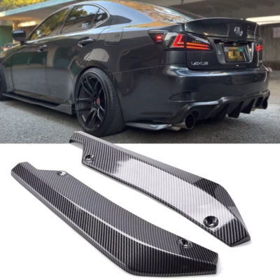 For Lexus IS250 IS350 06-13 2x Carbon Fiber Pattern Rear Bumper Splitter Canards Foto 1 de 4