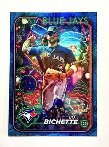 2024 Topps Holiday Blue Metallic Christmas Tree #H33 Bo Bichette - Blue Jays - Picture 1 of 5