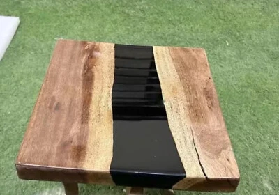 Square Epoxy Resin Side Table Top Hallway Entryway Home Decor - Image 1 of 4