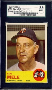 1963 TOPPS HI # 531 SAM MELE,TWINS-SGC 88(8)++++++VIVID BEAUTY ! - Picture 1 of 1
