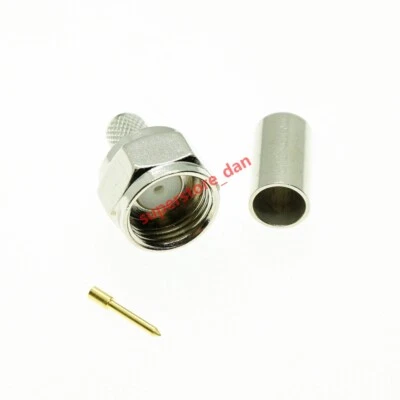 F Male Plug Crimp For RG58 RG142 RG400 LMR195 LMR200 RF Cable Lot Connector - Image 1 of 4