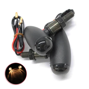 Bullet Amber Turn Signal Indicators Light For Harley Sportster Iron XL 883 1200 - Foto 1 di 11