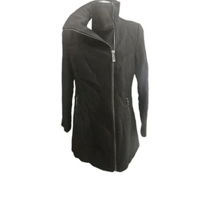 Abrigo negro para mujer Calvin Klein talla S cuello alto cremallera - Imagen 1 de 7