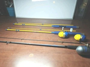 BUNDLE Of 3 RAPALA Fishing Kids RH Spin Cast Fishing Rod & Reel Combos Excellent - Picture 1 of 13