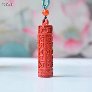 Colgante amuleto de cinabrio natural talismán protector para alejar a los malos espíritus - Imagen 1 de 6