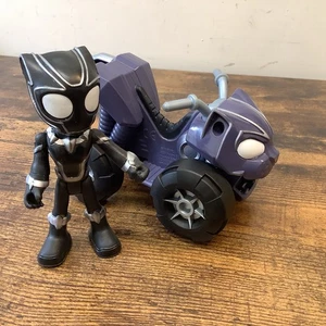 Marvel Spidey and his Amazing Friends Black Panther Figure With Bike Hasbro - Picture 1 of 5