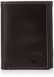 Men's Leather Trifold Wallet With Id Window, Brown (Cloudy), One Size - Picture 1 of 6