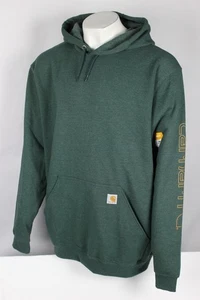 Felpa con cappuccio uomo Carhartt vestibilità ampia K288 peso medio logo manica grafica 2XL alta verde - Foto 1 di 3