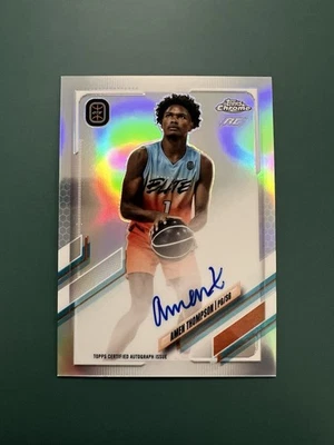 2021-22 Topps Chrome OTE Amen Thompson Chrome Auto Refractor RC XRC SP - Image 1 of 4