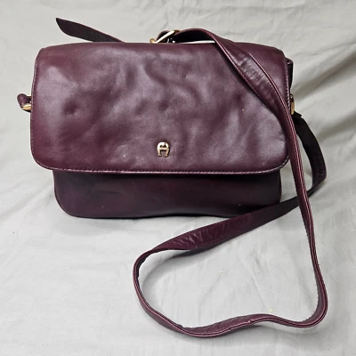 Винтажный Etienne Aigner Дамская сумка бордовый красный клапан над седло сумка сумочка органайзер - Изображение 1 из 4