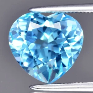 ๐ 4.83ct 10x9.5mm VVS Heart Natural Sky Blue Topaz - Exquisite, Brazil Gem - Picture 1 of 4